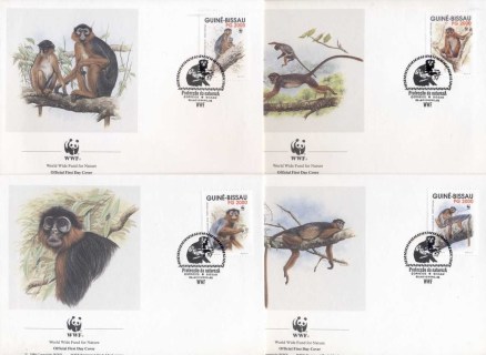 Guinea-Bissau-1992 WWF Western Red Colobus Monkey FDC