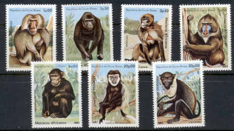 Guinea-Bissau-1983-African-Apes-Monkeys-MUH