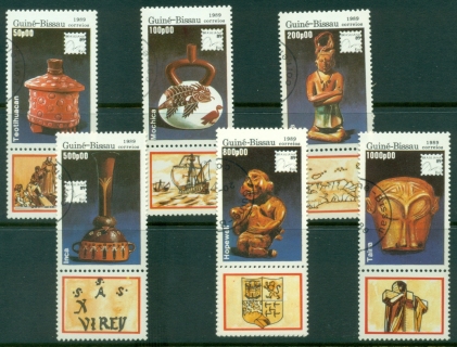 Guinea-Bissau-1989-Indian-Artifacts-CTO