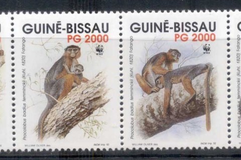 Guinea-Bissau-1992 WWF Western Red Colobus Monkey