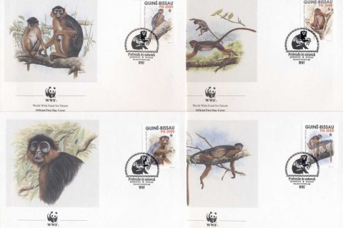 Guinea-Bissau-1992 WWF Western Red Colobus Monkey FDC
