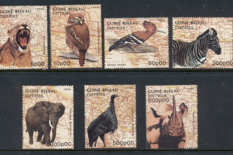 Guinea-Bissau-1988-Map-Fauna-MUH-2