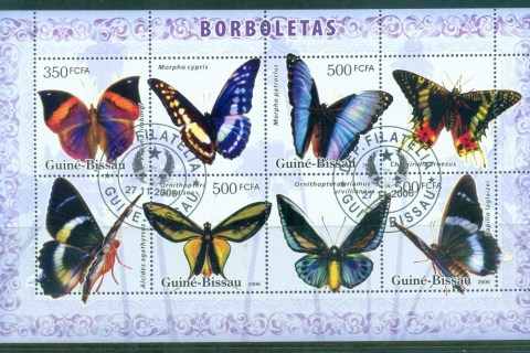 Guinea-Bissau-2006-Butterflies-sheetlet-MS-CTO