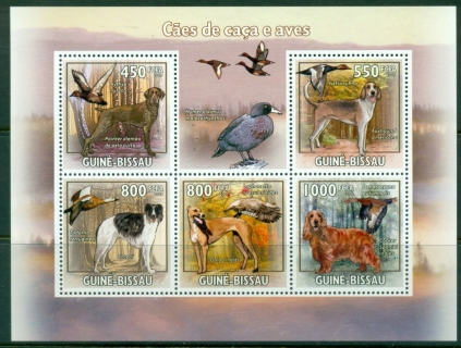 Guinea-Bissau-2009-Hunting-Dogs-Birds-MS-MUH