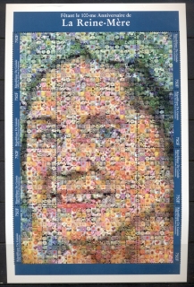 Guinee-2000 Queen Mother 100th Birthday photomosaic MS