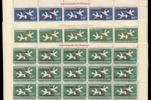 Guinee-1962 Doves & Letter Opt. Conquest of Space 6xsheet25