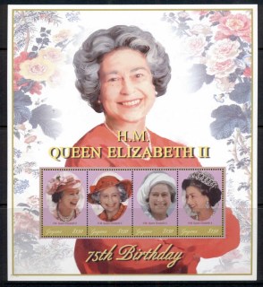 Guyana-2001-QEII 75th Birthday sheetlet