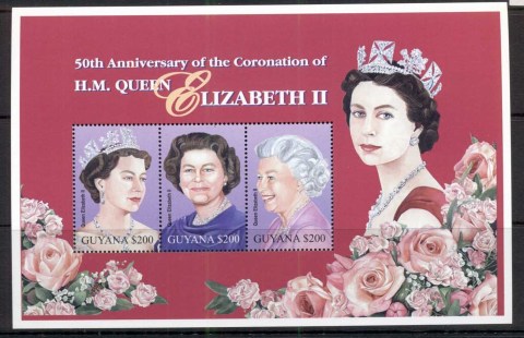 Guyana-2003-QEII Coronation 50th Anniv. Sheetlet