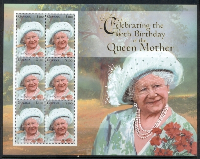 Guyana-2000-Queen Mother 100th Birthday MS