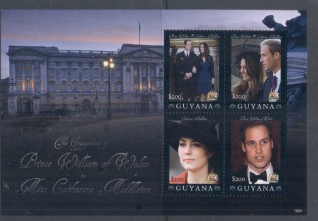 Guyana-2011-Royal Engagement William & Kate #1024 $200 MS