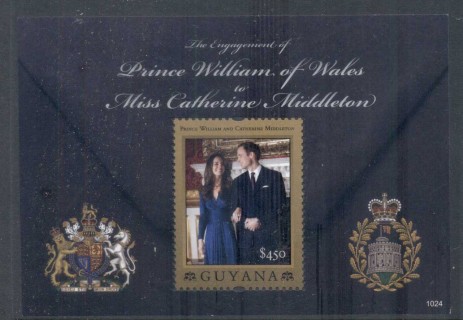 Guyana-2011-Royal Engagement William & Kate #1024 $225 MS