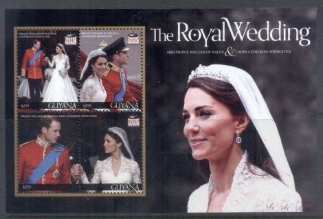 Guyana-2011-Royal Wedding William & Kate #1115 $275 MS