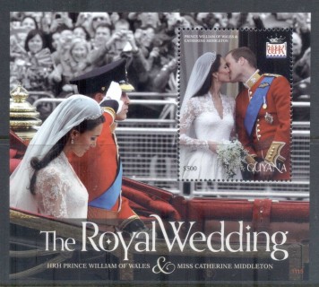 Guyana-2011-Royal Wedding William & Kate #1115 $500 MS