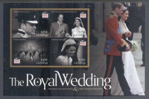 Guyana-2011-Royal Wedding William & Kate #1116 $275 MS