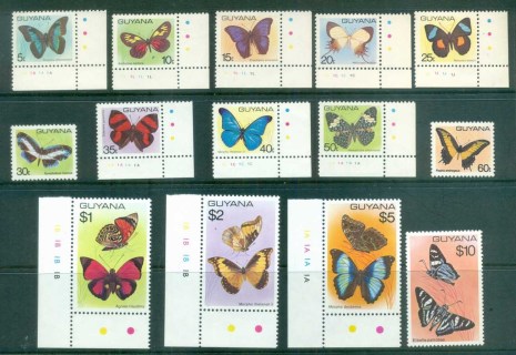 Guyana-1978-80-Butterflies-MUH-lot80918