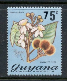 Guyana-1981-Surcharge-75-on-5c-Flower-MUH