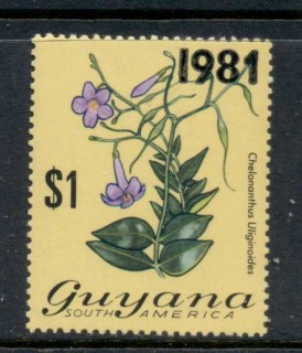 Guyana-1981-Surcharge-Flower-1-MUH