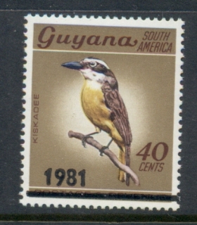 Guyana-1981-Surcharges-40c-Bird