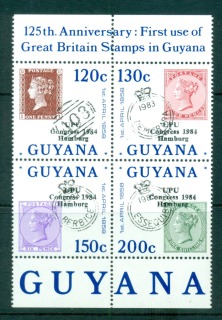 Guyana-1984-UPU-Congress-Hamburg-Blk-4-Opt-MUH-lot59450