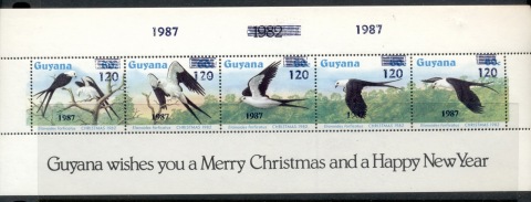 Guyana-1987-Birds-Opt-Surch-MS-MUH