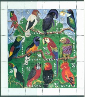 Guyana-1993-Birds-Sheetlet-MS-MUH