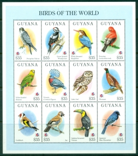 Guyana-1994-Birds-of-the-World-Philakorea-MS-MUH