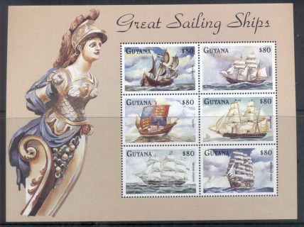 Guyana-1998-Great-Sailing-Ships-sheetlet-MUH