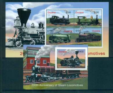 Guyana-2004-Trains-2xMS-MUH-lot51908