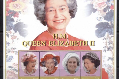 Guyana-2001-QEII 75th Birthday sheetlet