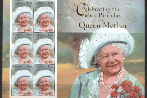 Guyana-2000-Queen Mother 100th Birthday MS
