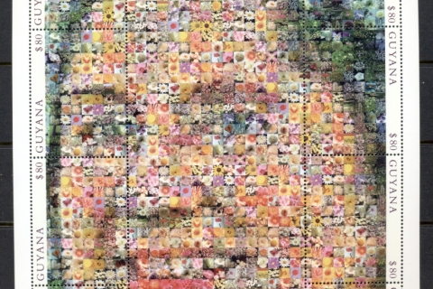 Guyana-2000-Queen Mother 100th Birthday photomosaic MS