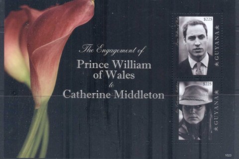 Guyana-2011-Royal Engagement William & Kate #1023 $225 MS