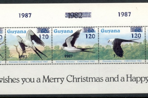 Guyana-1987-Birds-Opt-Surch-MS-MUH