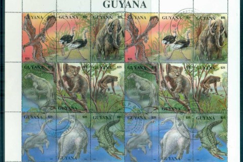 Guyana-1993-Dinosaurs-MS-CTO