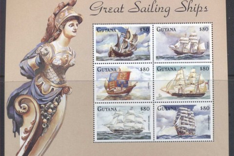 Guyana-1998-Great-Sailing-Ships-sheetlet-MUH