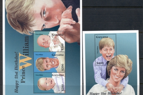 Guyana-2003-Prince-William-21st-Birthday-2xMS-MUH