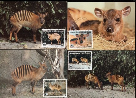 Haiti-1985 WWF Zebra Duiker 4xMaxicard