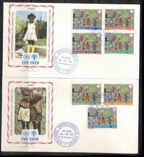 Haiti-1979-IYC-International-year-of-the-Child-2x-FDC