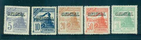 Honduras-1898-99-Railroad-Train-Official-MH-lot51261