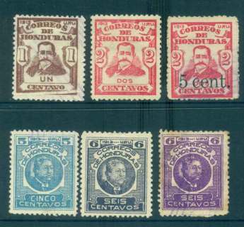 Honduras-1913-14-Terencio-Sierra-Bonilla-Asst-jpg-faults-FU-lot51254.jpg