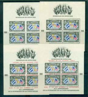 Honduras-1940-Pan-American-Union-4xMS-Asst-inc-SPECIMEN-OPT