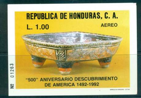 Honduras-1988-Pre-Colombian-Pottery-MS-MUH-lot51301