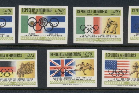 Honduras-1968-Summer-Olympics-Mexico-City-IMPERF-MUH