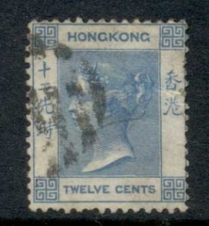 Hong-Kong-1863-80-QV-Portrait-Wmk-Crown-CC-12c-light-blue-FU