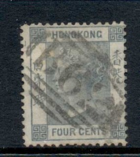 Hong-Kong-1863-80-QV-Portrait-Wmk-Crown-CC-4c-Slate-FU