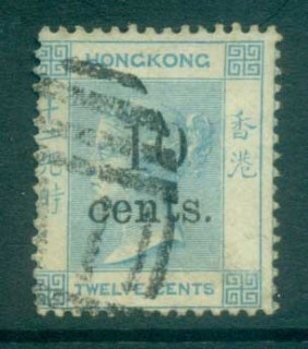 Hong-Kong-1879-80-QV-Surch-10c-on-12c-blue-violet-FU-lot78111