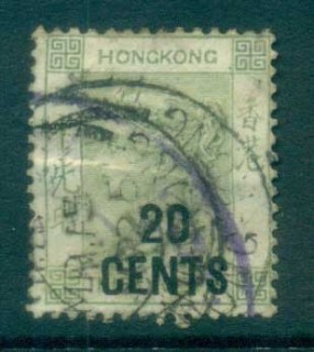 Hong-Kong-1885-91-QV-Surch-20c-on-30c-green-FU-lot78123