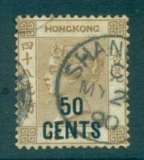 Hong-Kong-1885-91-QV-Surch-50c-on-48c-brown-FU-lot78118