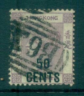 Hong-Kong-1885-91-QV-Surch-50c-on-48c-lilac