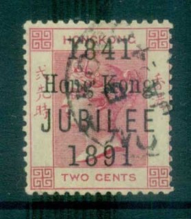 Hong-Kong-1891-QV-Jubilee-Opt-on-2c-rose-FU-lot78136